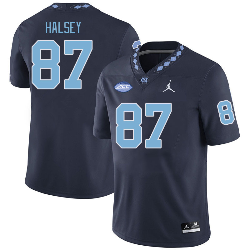 Men #87 Cort Halsey North Carolina Tar Heels College Football Jerseys Stitched Sale-Navy